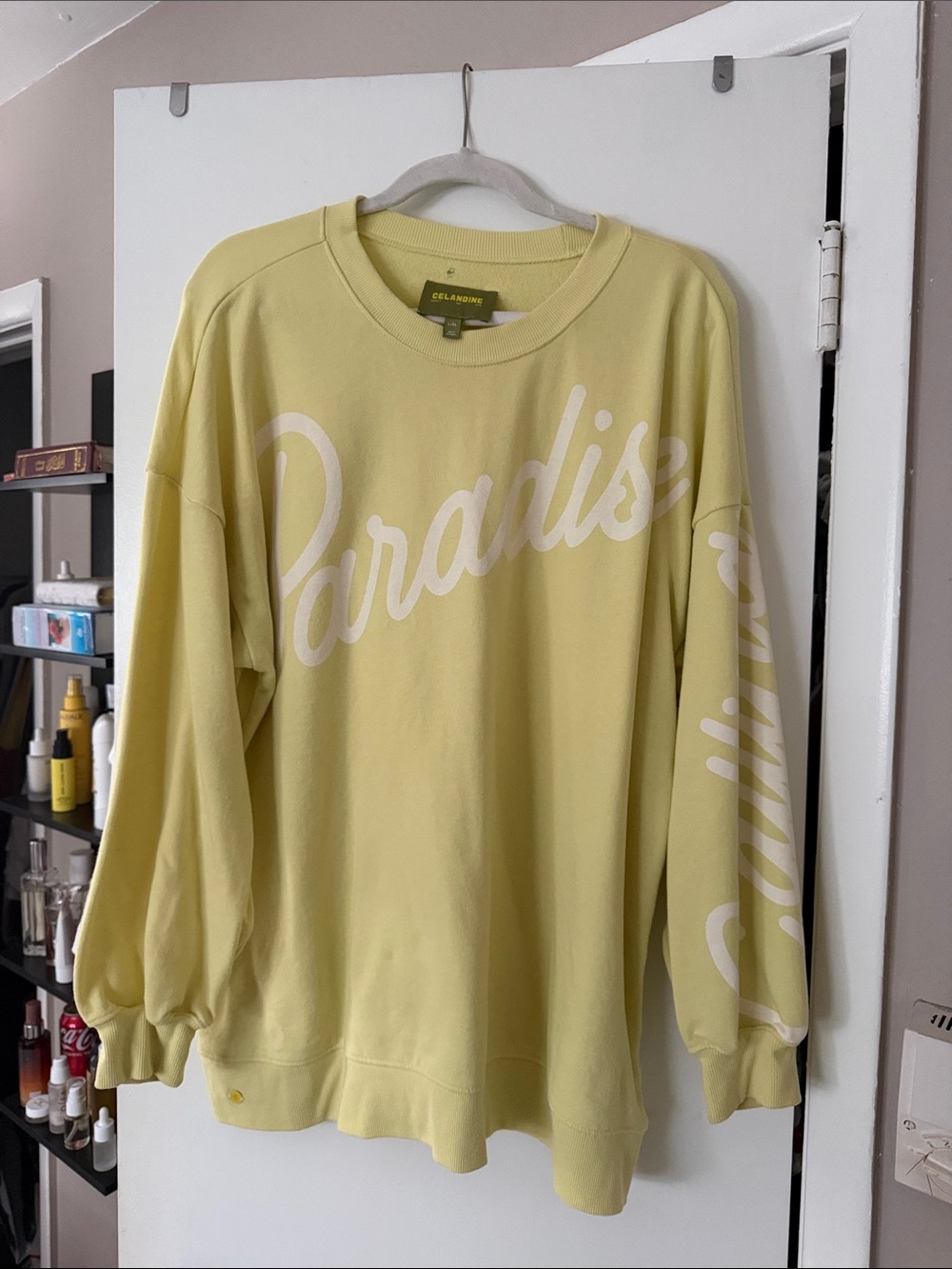 CELAMONTE Yellow 'Paradise' Crewneck Sweatshirt